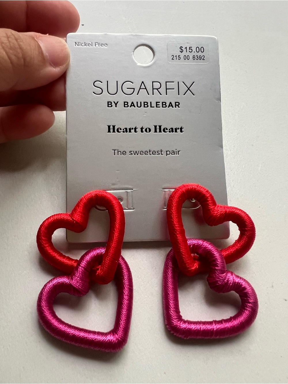 Sugarfix by BaubleBar Red & Pink Heart Link Drop Earrings